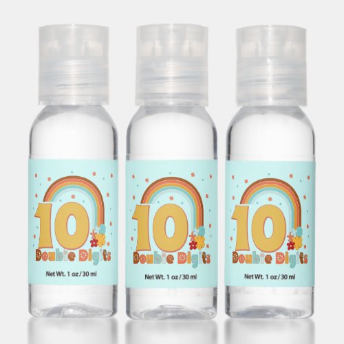10 Double Digits Birthday Girl Groovy Party  Hand Sanitizer