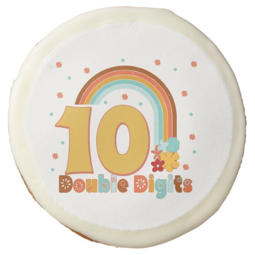 10 Double Digits Birthday Girl Groovy Party  Sugar Cookie