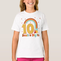 10 Double Digits Birthday Girl Groovy Party T-Shir