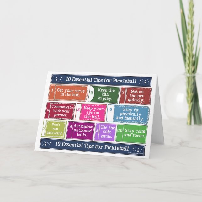 10 Essential Tips for Pickleball Card (Front)