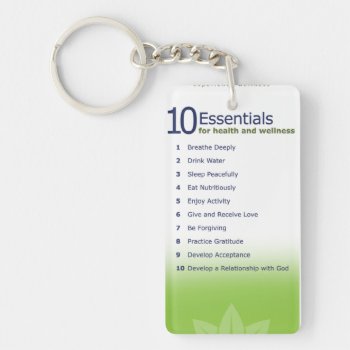10 Essentials & Mission Statement Keychain by NopalWellness at Zazzle