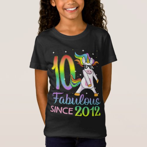 10 Fabulous Since 2012 Years Old Unicorn Flossing T_Shirt