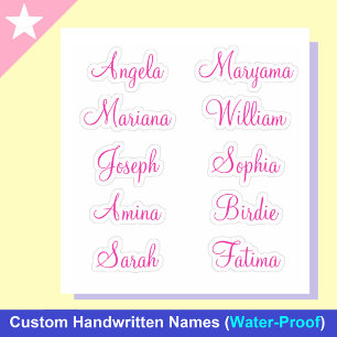 10 First Names for Girls   Calligraphy Stickers