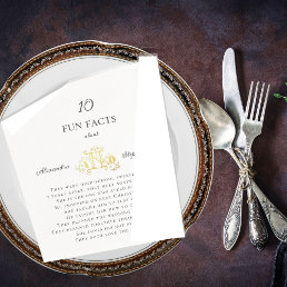 10 Fun Facts Luxury Romantic Flourish Wedding Gold Napkins