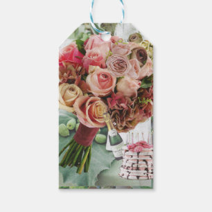 10 Gift Tags with Roses, Champagne