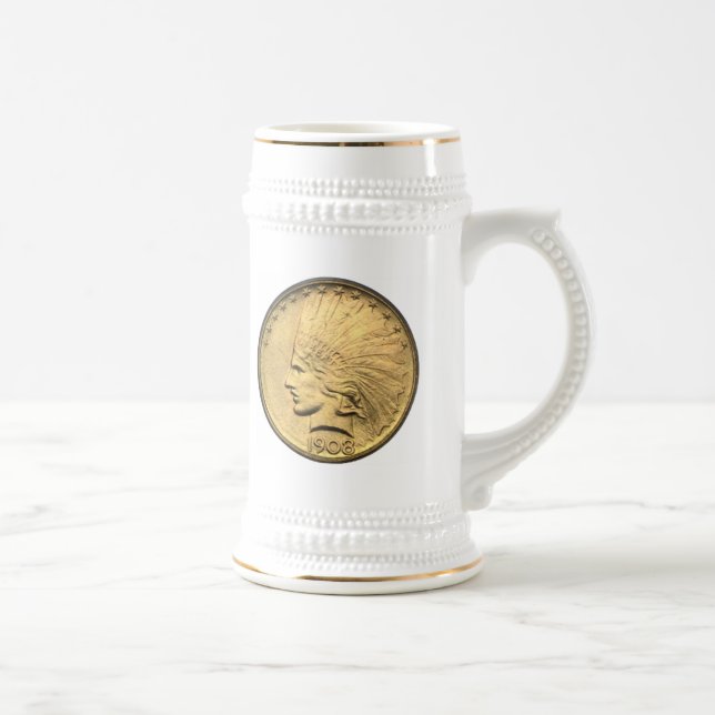 $10 GOLD PIECE BEER STEIN (Right)