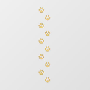 10 Golden Medium Cat Paw Prints Walking Tracks Floor Decals