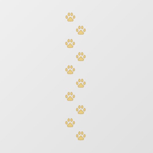  10 Golden Medium Cat Paw Prints Walking Tracks Floor Decals