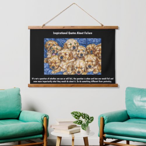 10 golden retrievers in a basket together hanging tapestry