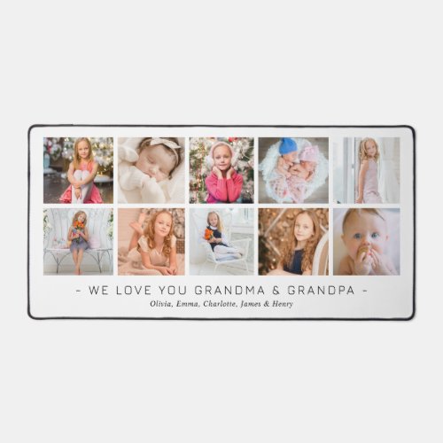 10 Grandchildren Photo Collage Personalized Gift Desk Mat