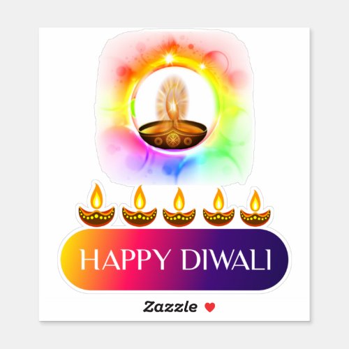 10Happy Diwali the festival of lights of India  Sticker