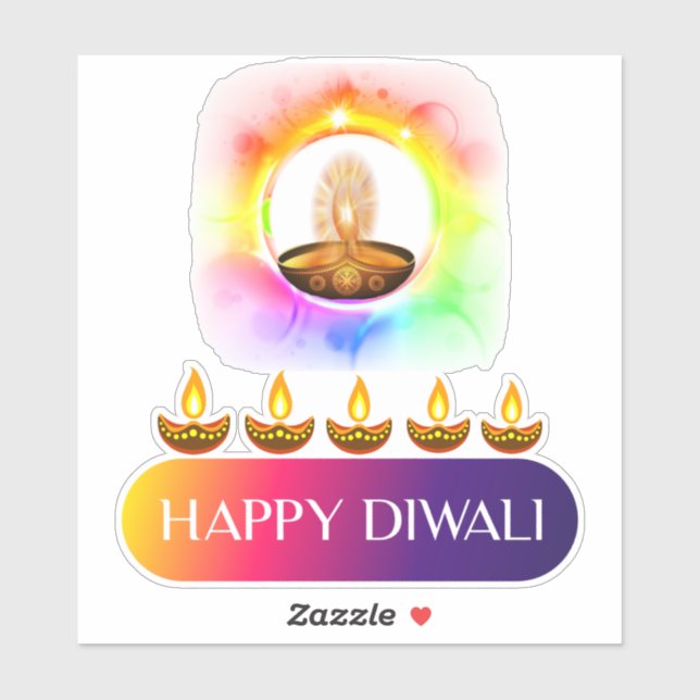 #10.Happy Diwali the festival of lights of India  Sticker (Sheet)
