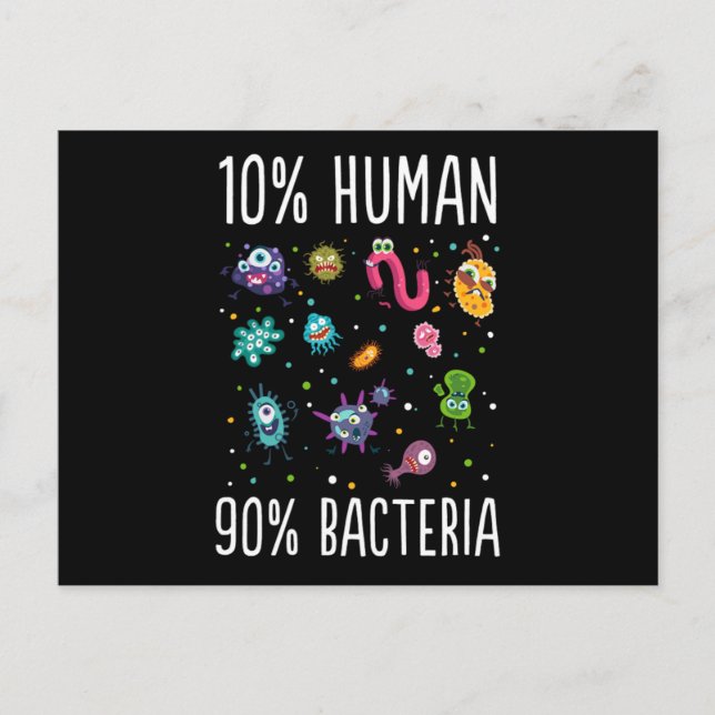 10 Human 90 Bacteria Microbiology Print Gift Tee Postcard (Front)