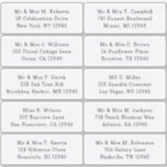 10 Individual Guest Name Address Party Wedding Sticker<br><div class="desc">10 Individual Guest Name Address Party Wedding Black White Script Stickers features 10 stickers with your individual guest name and address on each sticker in black on an ivory background. Also perfect for Christmas and Holiday cards, party invitations, thank you cards and office mail outs. Simply edit the text in...</div>