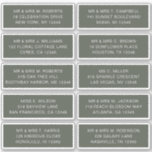 10 Individual Guest Name Address Party Wedding Sticker<br><div class="desc">10 Individual Guest Name Address Party Wedding White Script Stickers features 10 stickers with your individual guest name and address on each sticker in white script typography on a sage green background. Perfect for wedding invitations, Christmas and Holiday cards, party invitations, thank you cards and office mail outs. Simply edit...</div>