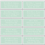 10 Individual Guest Name Address Party Wedding Sticker<br><div class="desc">10 Individual Guest Name Address Party Wedding Green Script Stickers features 10 stickers with your individual guest name and address on each sticker in white on a green background. Also perfect for Christmas and Holiday cards, party invitations, thank you cards and office mail outs. Simply edit the text in the...</div>