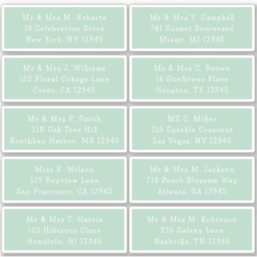 10 Individual Guest Name Address Party Wedding Sticker