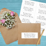 10 Individual Guest Name Address Party Wedding Sticker<br><div class="desc">10 Individual Guest Name Address Party Wedding Black Script Stickers features 10 stickers with your individual guest name and address on each sticker in black on a clear background. Also perfect for Christmas and Holiday cards, party invitations, thank you cards and office mail outs. Simply edit the text in the...</div>
