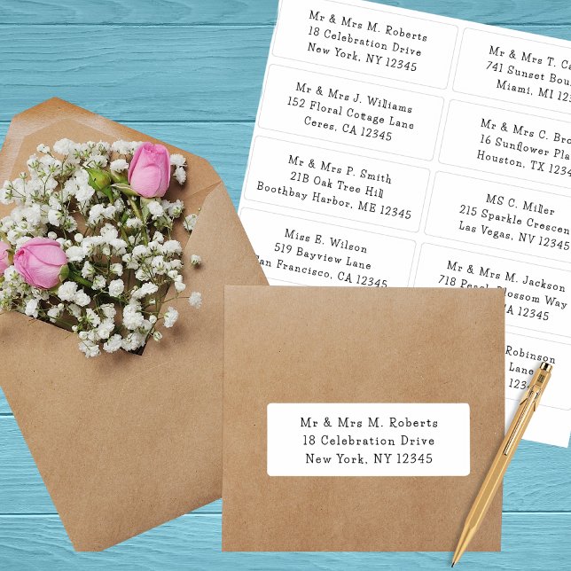 10 Individual Guest Name Address Party Wedding Sticker (Creator Uploaded)