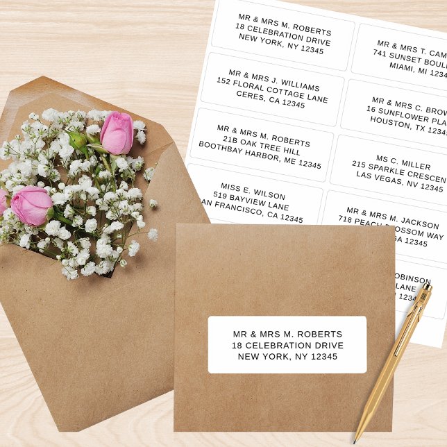 10 Individual Guest Name Address Party Wedding Sticker (Creator Uploaded)