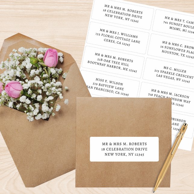 10 Individual Guest Name Address Party Wedding Sticker (Creator Uploaded)