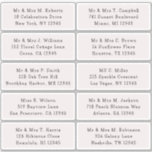 10 Individual Guest Name Address Party Wedding Sticker<br><div class="desc">10 Individual Guest Name Address Party Wedding Black White Script Stickers features 10 stickers with your individual guest name and address on each sticker in black on a soft champagne background. Also perfect for Christmas and Holiday cards, party invitations, thank you cards and office mail outs. Simply edit the text...</div>