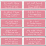 10 Individual Guest Name Address Party Wedding Sticker<br><div class="desc">10 Individual Guest Name Address Party Wedding Black White Script Stickers features 10 stickers with your individual guest name and address on each sticker in white on a blush pink background. Also perfect for Christmas and Holiday cards, party invitations, thank you cards and office mail outs. Simply edit the text...</div>