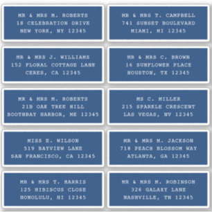 10 Individual Guest Name Address Party Wedding Sticker