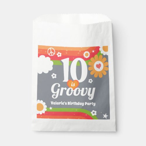 10 is groovy birthday Favor Bags