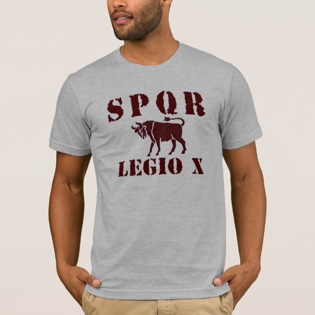 10 Julius Caesar's Famed 10th Legion - Roman Bull T-Shirt (Front)