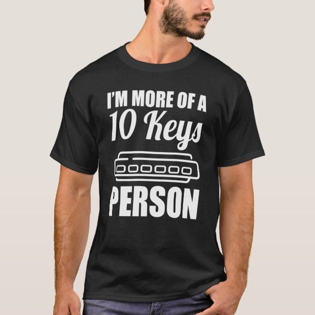 10 Keys Person Harmonica Player T-Shirt (Front)