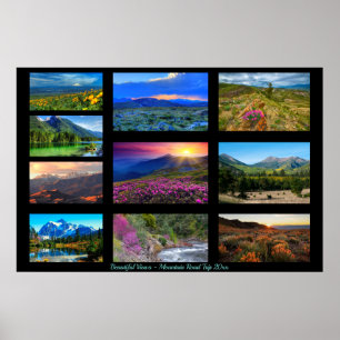 10 Landscape Photo Template & Text Gallery Black Poster