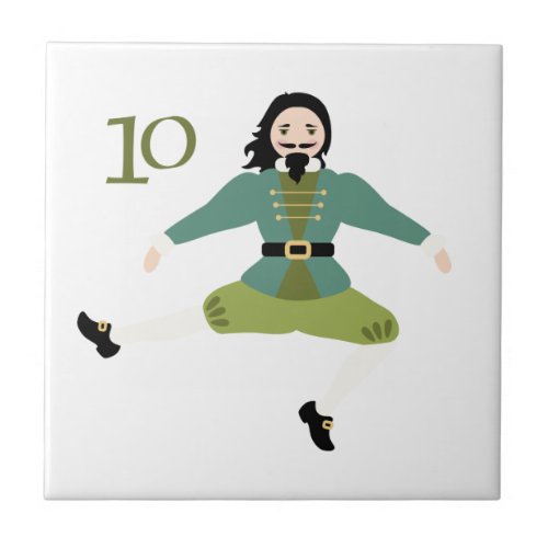 10 Leaping Lords Ceramic Tile