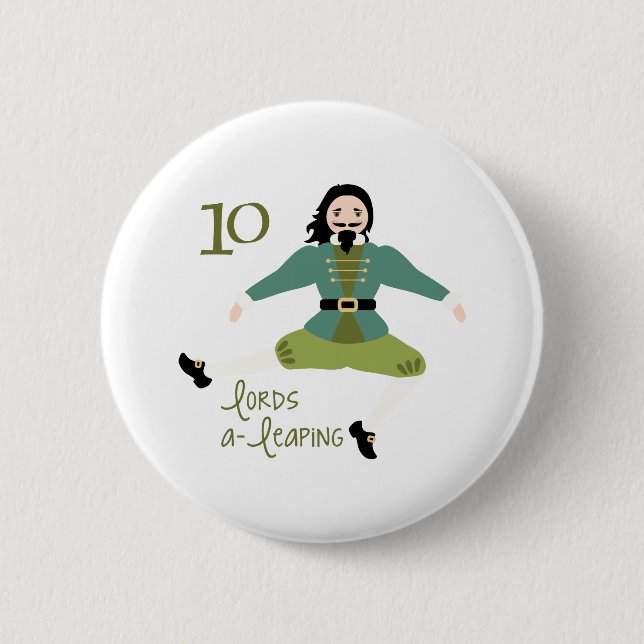 10 Lords A-Leaping Button (Front)