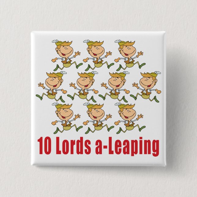 10 Lords a-Leaping Button (Front)