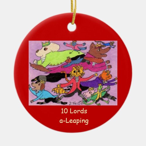 10 Lords a Leaping Ceramic Ornament