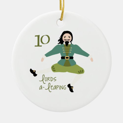 10 Lords A_Leaping Ceramic Ornament