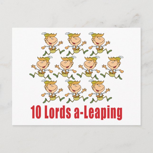 10 Lords a-Leaping Postcard (Front)