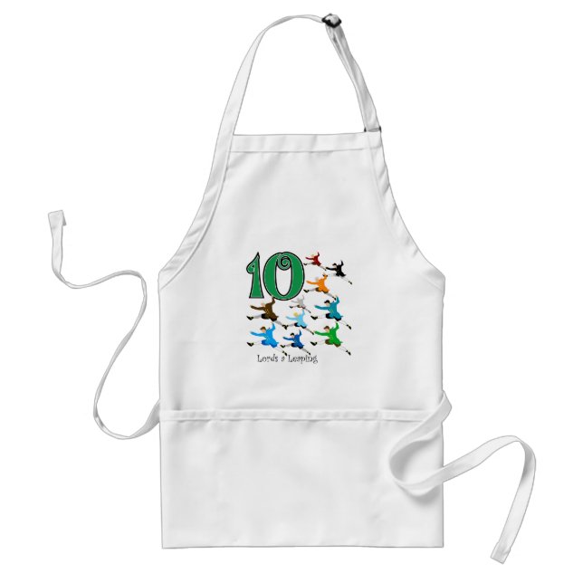 10 Lords Leaping Adult Apron (Front)