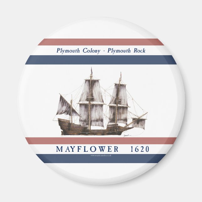 10 mayflower plymouth colony magnet (Front)