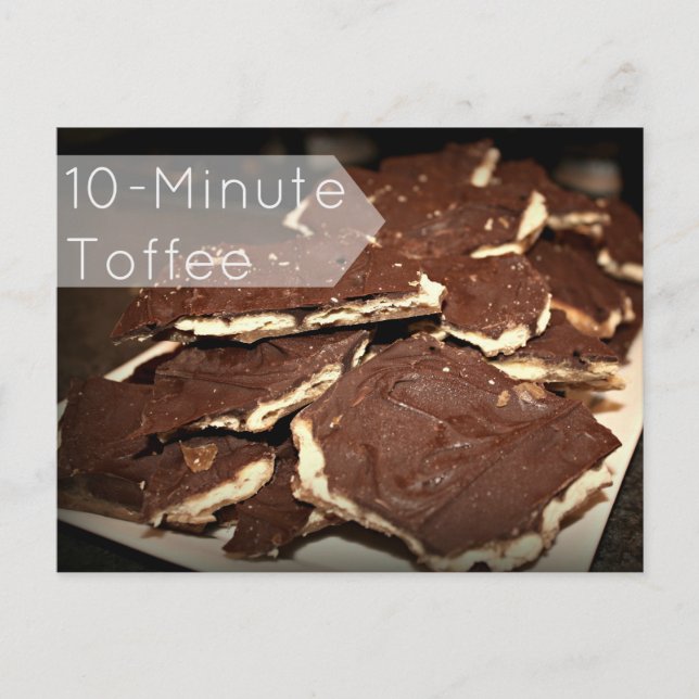 10-Minute Toffee Recipe Card (Front)