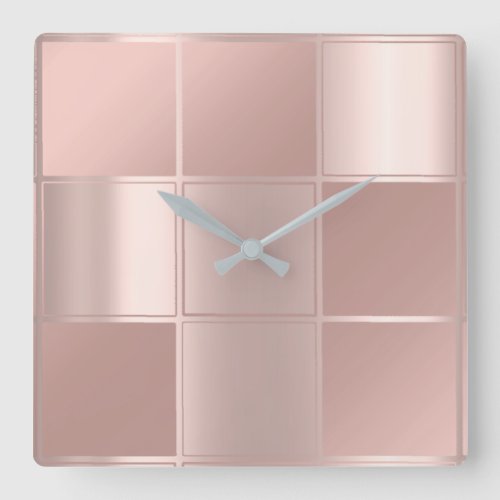 10 Minutes Minimalism Square Geometry Rose Concept Square Wall Clock