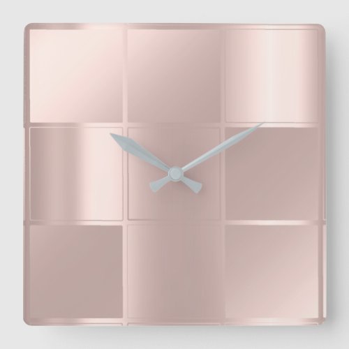 10 Minutes Minimalism Square Geometry Rose Lux Square Wall Clock
