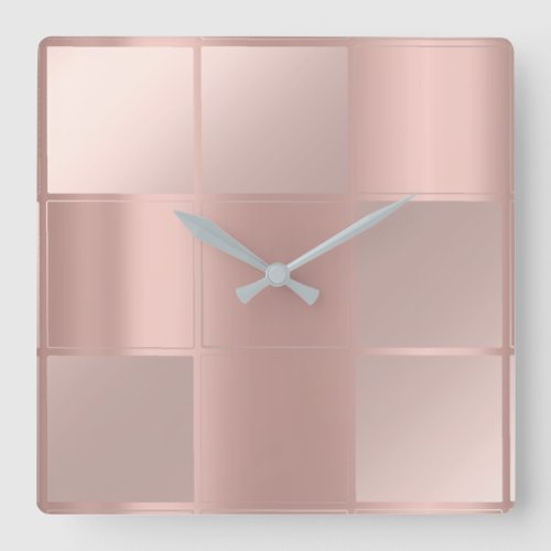 10 Minutes Minimalism Square Geometry Rose Skinny Square Wall Clock