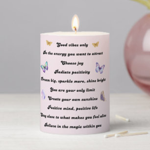 10 motivational inspirational positive quotes pink pillar candle