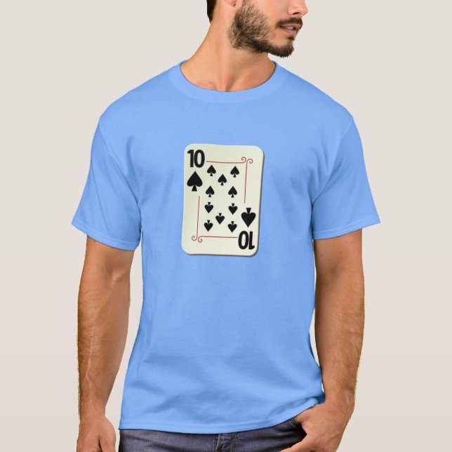10 of Spades Playing Card T-Shirt (Front)