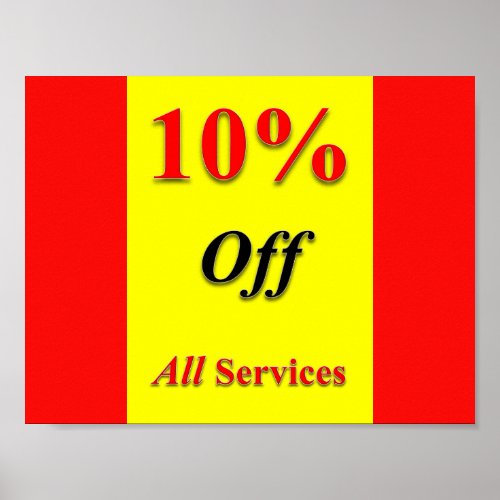10 Off all Services Poster Matte