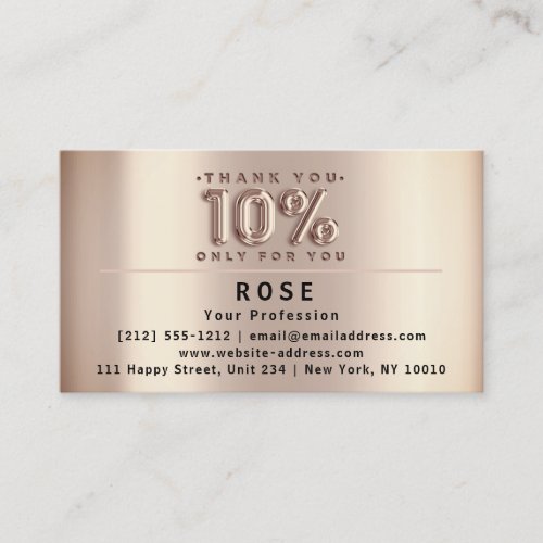 10 Off Discount Logo Thank Rose US American Flags Appointment Card