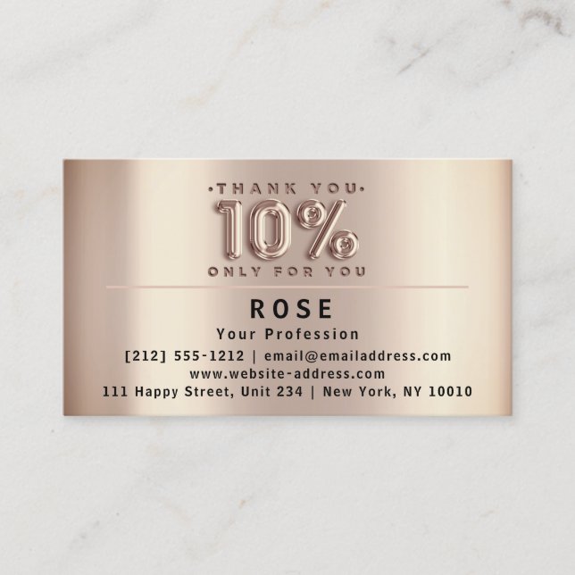 10% Off Discount Logo Thank Rose US American Flags Appointment Card (Front)
