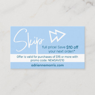 10 off Promo Business Card